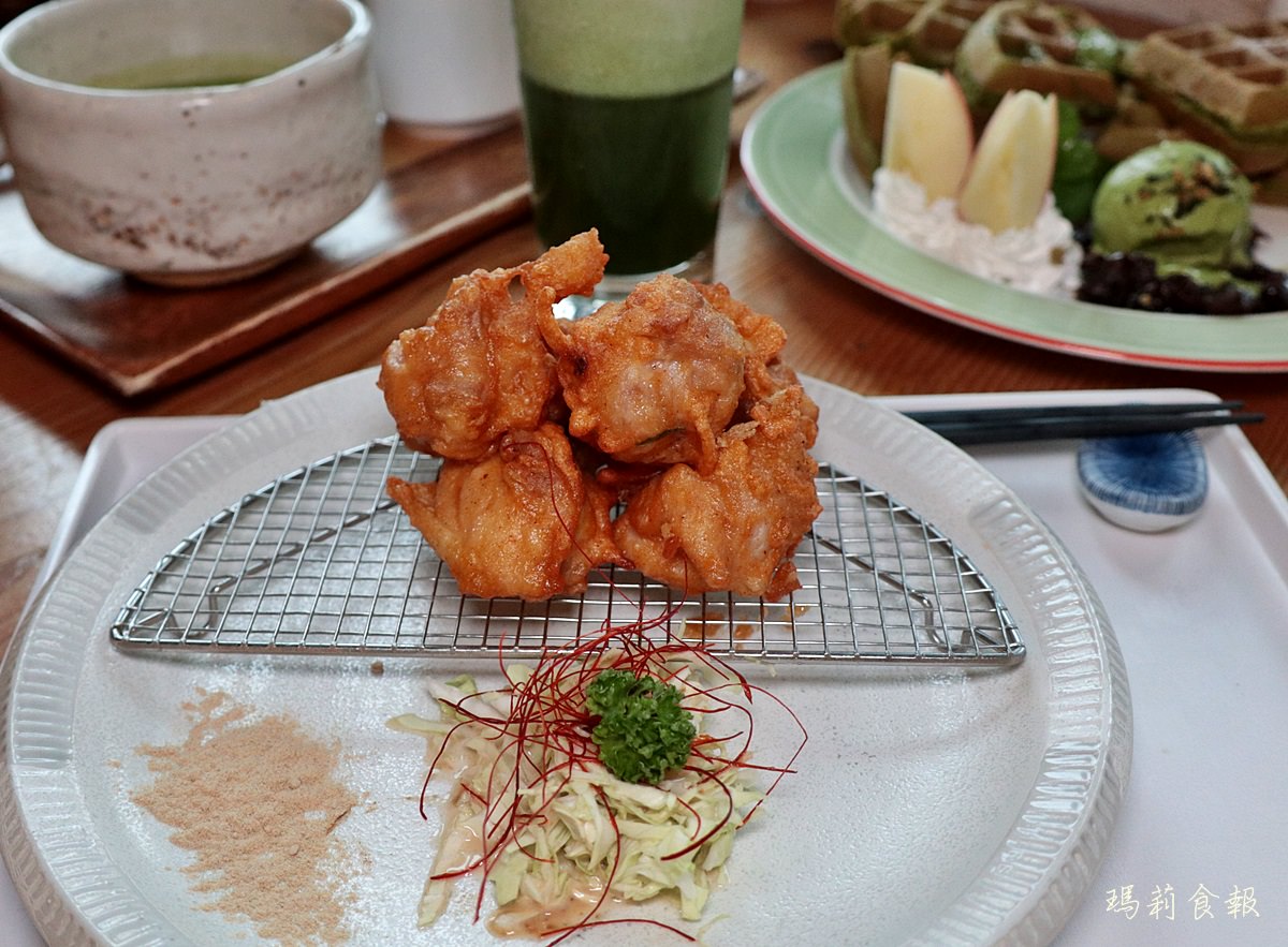 台中北區美食,初綠和風定食抹茶專賣,日式唐揚雞,台中下午茶森半抹茶